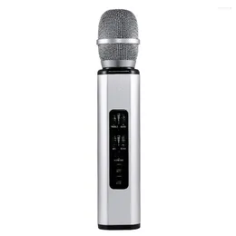 Microphones Multi Functional Wireless Bluetooth Karaoke Microphone Double Speakers Portable Smart Mic For Mobile Phone