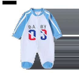 Footies 2023 Autumn Brand New Baby Romper Boy Casual Sporty Cute Little Athlete Footies Jumpsuit Rompers New Born Baby Clothes 0-12m YQ240306