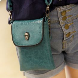 Mobile Phone Bag For Women's Crossbody Mini Exquisite Versatile Skull Chain Single Shoulder Small Square Bag