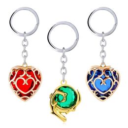Keychains Game The Legend Of Zelda Keychain Heart Crystal Keyrings Metal Pendant Chaveiro Key Chain Men Jewelry Llaveros178N