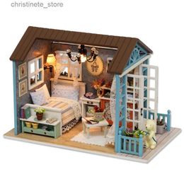 Architecture/DIY House Doll House DIY Miniature Dollhouse Toy Furnitures CasaDolls Houses Toys For Childred Birthday GiftsZ007