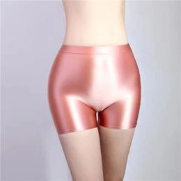 Shorts Glossy Satin Shorts Women High Waist Solid Colour Bodycon Slim Fit Night Shorts Female Summer Sexy Fitness Gym Cycling Shorts