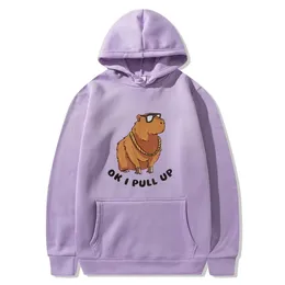 Mens Hoodies Funny Capybara Print Hoodie Women/Men Kawaii Cartoon Tops Sweatshirt For Girls Unisex Fashion Harajuku Graphic Hooded