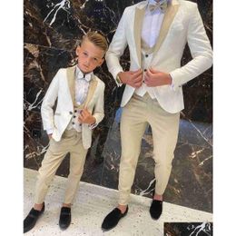 Clothing Sets Floral Pattern Boy Formal Suits Dinner Tuxedos Little Boys Groomsmen Kids For Wedding Party Prom Suit Wear Ensembles De Dhc9M