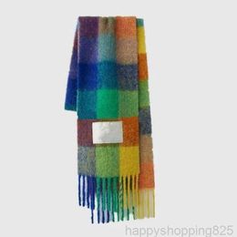 designer scarf 2023 fashion Europe latest autumn and winter multi Colour thickened Plaid womens scarf with extended Plaid shawl couple warm scarf 6YN6B