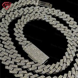 Master Rocks Jewellery 12mm Hiphop Cuban Chain Iced Out 925 Sterling Silver Vvs Moissanite Cuban Link Chain