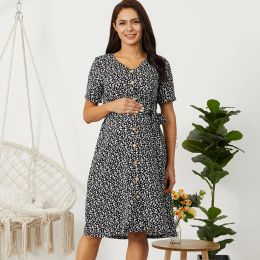 Dresses PatPat Stylish Floral Print Shortsleeve Maternity Dress