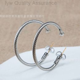 Designer David yurma Jewellery 925 Sterling Silver 4.5cm Large Circle Earrings Fashion Earrings