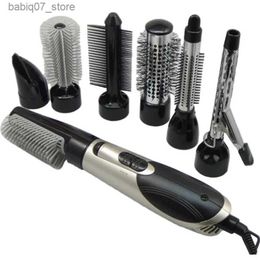 Hair Dryers Ionic hot air brush hair dryer comb large wave curler straightener styling salon 7-in-1 Q240306