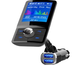 Color Screen FM Transmitter Car MP3 Wireless Bluetooth Handsfree Car Kit o AUX Modulator with QC3.0 Dual USB Charge5730398