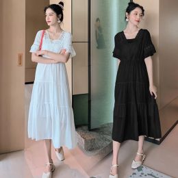 Dresses 6168# Maternity Dress Summer Chiffon V Neck Short Sleeve Loose Stylish Dress for Pregnant Women Mom Dress