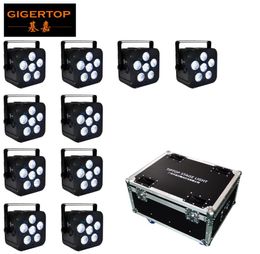 10IN1 Charging Flightcase Pack Battery Powered Wireless DMX512 LED Par Light 6x18w tyanshine dom Slim9378778