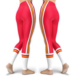 Leggings COLORFULAURORA ApparelSexy lady leggings red yellow white stitching white red yellow stripes print leggings