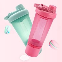 Woman Sport Whey Protein Shaker Bottle Water Bottle Girl BPA Free Leak Proof Gym Fitness Training Sport Nutrition Bottle 240306