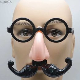 Designer Masks Funny Old Man Disguise Glasses with Nose Moustache Halloween Cosplay Costume Accessories Novelty Prank Glasses for Party