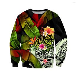 Men's Hoodies HX Fashion Sweatshirts Amazing Turtle Polynesian Sportshirts Polyester 3D Over Printed Tops Men For Women Clothing