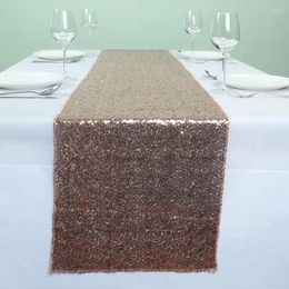 Table Runner Champagne Color Glitz Banquet Sequin Runners Wedding Party Event Sparkly Decoration
