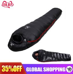 Winter Ultralight Thermal Adult Mummy 95 White Goose Down Sleeping Bag Sack Compression Pack For Backpacking Camping Hiking 210612514994