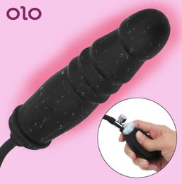 OLO Anal Dilator Inflatable Anal Dildo Plug Adult Products With Pump Expandable Butt Plug sexy Toys for Women Men Anal Massage6079019