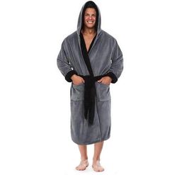 Gym Clothing 2021 Mens Hooded Super Soft amp Cosy Thick Long Bath Bathrobe Cloak Winter Warm Robe Fashion Dressing Gown7281116