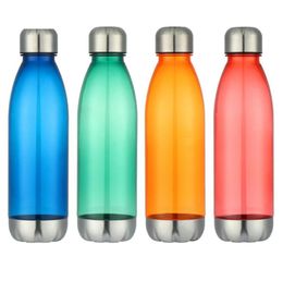 Water Bottle 750ml Transparent Coke Shape Sports Leakproof Drinking With Casual Stainless Steel Outdoor Clear BPA 8330351