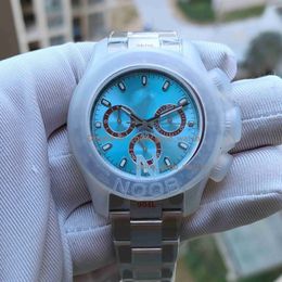 Super N Factory Maker Version Watches 40mm 116506 Cosmograph Ice Blue Chronograph KIF Shock Absorbers Cal 4130 Movement Automatic 221z
