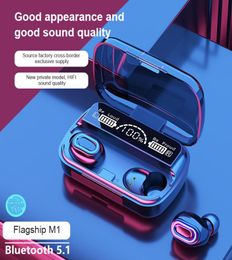 Factory Outlet M1 Wireless Headphones TWS Bluetooth 51 Earphones Stereo Sports Waterproof Headsets With LED Digital Display For I9314858