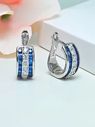 Stud Earrings Fashionable And Luxury Instagram Style 925 Pure Silver Colourful Treasure Set With High Carbon Diamond Wedding Jewellery