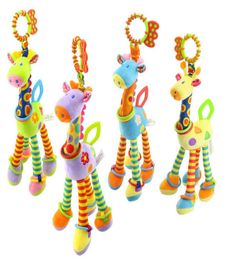 New 37cm Giraffe Activity Spiral baby bed pram hanging toys baby stroller toy infant gifts plush product 7397642