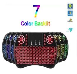 7 Color i8 Wireless Mini Keyboard Backlit 24G mini Air Mouse Remote Control Touchpad for Smart Android TV Box media player Notebo3838072