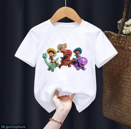 Fashion Boys Tshirts Funny Dino Ranch Cartoon Print Girls T Shirts Summer Toddler Tshirts Cute Kids Clothes Shortsleeved Tops6274012