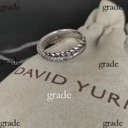 DY Twisted Vintage Band Designer David Yurma Jewelry Rings For Women Men With Diamonds Sterling Silver Sunflower Luxury Gold Plating Engagement Gemstone Gift 956