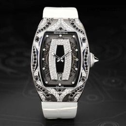 Wristwatch Fancy Watch RM Wrist Watch RM007 Platinum Original Diamond Black Lip Women's