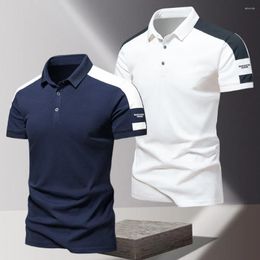 Men's Polos Short Sleeve T Shirts Men Summer Polo Breathe Cool Tops Ice Silk Material Athletic