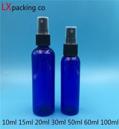 50 pcs 15 60 100 ml Royal Blue Plastic Perfume Spray Empty Bottles Portable Lotion Small Watering Can Container 2010149748397