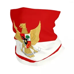 Bandanas Indonesia Flag Bandana Neck Warmer Women Men Winter Ski Hiking Scarf Gaiter National Emblem Face Cover