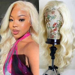 Hair Wigs Blonde Synthetic Lace Wigs Glueless Lace Wigs For Women Cosplay Heat Resistant Fibre Body Wave Wigs Lace Front Wig Use 240306