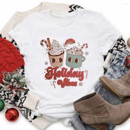 Women's T Shirts Printed Pattern Clothing Fashion Christmas Trend Year Holiday Short Sleeved Fun Cute Sweet T-Shirt.