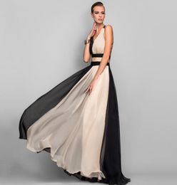 Black White Full Length A Line V Neck Sexy Long Prom Dress Long Party Gown Evening Dress Prom Dresses party Formal Occasion4576990