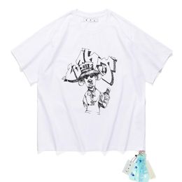 New models Summer Luxurys Mens and Womens T Shirt Designers offs Clothing Loose Tees Tops Man Casual Street graffiti Shirt Sweatshirt Short Sleeve Tshirts Offs White