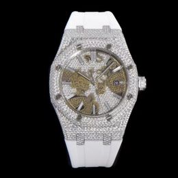 Highest Edition Hand Engraved Chinese Dragon High Quality Men's Diamond Watch Automatic Mechanical Sapphire Mirror 41mm Dial Atmospheric Stable Luxury Watch