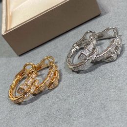 Stud Earrings Classic Trendy 925 Sterling Silver Women's Personality Fashion Brand Banquet Personalised Luxury Jewellery Snake Bone