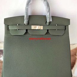 Genuine Leather Handmade Handbag Bk40 High Capacity Handbags 40cm Full Leather Canvas Men's and Women's Universal Handbaghave logo HBV2