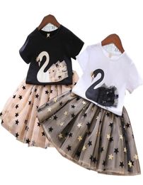 Girls Clothes Sets Children Brand Summer Clothing Fashion Students TShirt Star Dress 2Pcs Suit Baby Kids 2 3 4 5 6 7 Years 21081571087