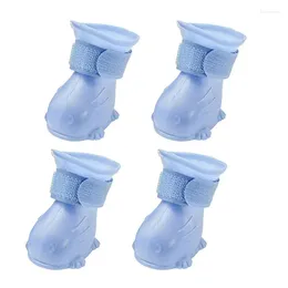 Dog Apparel 4pcs Pet Shoe Anti-slip Rain Snow Boots Protector Soft Adjustable Puppy Shoes For Non-slip Foot Covers Pets Supplies