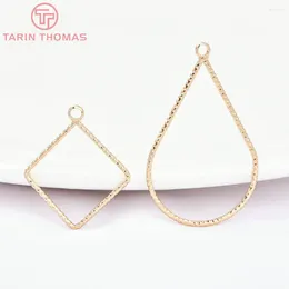 Charms (7537) 10PCS 21x34MM 24K Gold Colour Brass Rhombus Water Droplet Shape Pendants High Quality Jewellery Making Findings Accessories