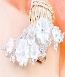 Trendy Flower Headband tiara Big girls Hair Jewelry Handmade Pearl Rhinestones Wedding Bride Hair Accessories A8492255l7684798