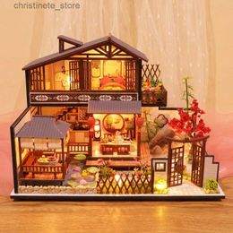 Architecture/DIY House Diy Doll House Furniture Diy Case Miniature Wooden Miniaturas Dollhouse Toys for Children Birthday Gifts Chinese Style P002