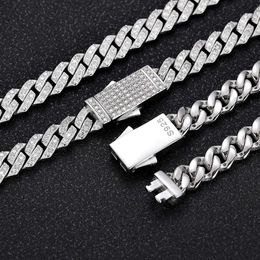 Hip Hop Jewellery Bracelets 8mm Diamond 925 Sterling Silver Moissanite Iced Out Cuban Link Bracelet for Men