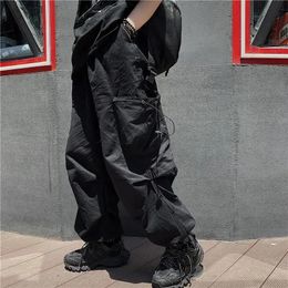 HOUZHOU Techwear Cargo Pants for Men Black Trousers Male Jogging Korean Casual Japanese Streetwear Hip Hop Safari Style Pocket 240305